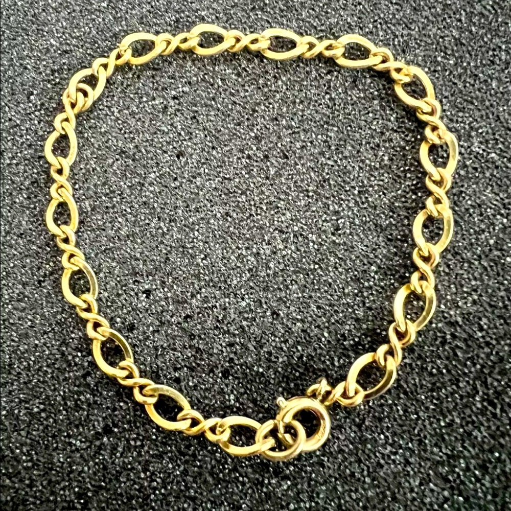 NEW 12K Gold FILLED Chain Bracelet, 7 1/2” Long, 4.6 Grams